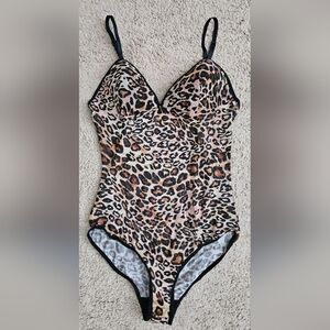 Sheer Mesh Leopard Print Bodysuit